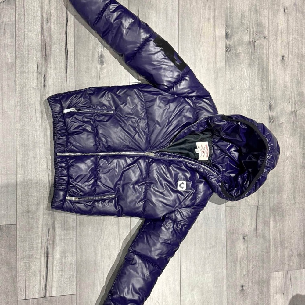 True Religion Women's Shiny Purple Puffer Jacket